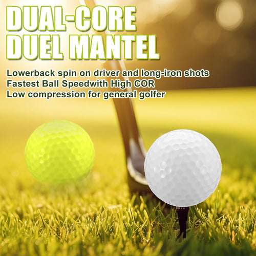 24 Pcs Duo Soft Golf Balls Senior Golf Balls Yellow Golf Balls Distance Golf Balls Super Soft Golf Balls Senior Colored Soft Golf Balls Yellow Golf Balls Low-Compression Supersoft Golf Ball
