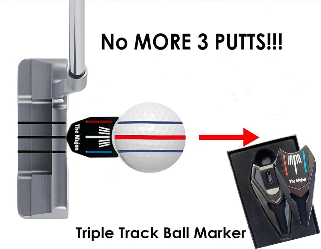 Golf Ball Marker & Divot Tool with Hat Clip Golf Alignment Putting Aid | Golf Alignment Ball Marker for Putting Golf Training Aid Golf Accessories Cleaner, Club Holder, Golf Gift