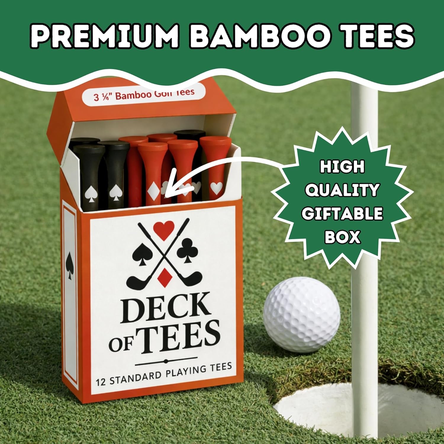 Funny Golf Tees | Golf Accessories for Men | Top Golf Gifts for Men & Unique Golf Gifts for Golfers | Premium Golf Stuff & Golf Bag Accessories | Wooden Bamboo Tees